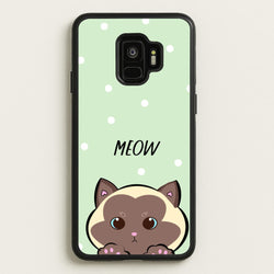 Meow Green - Cats  - Cats Phone Case for Galaxy S9