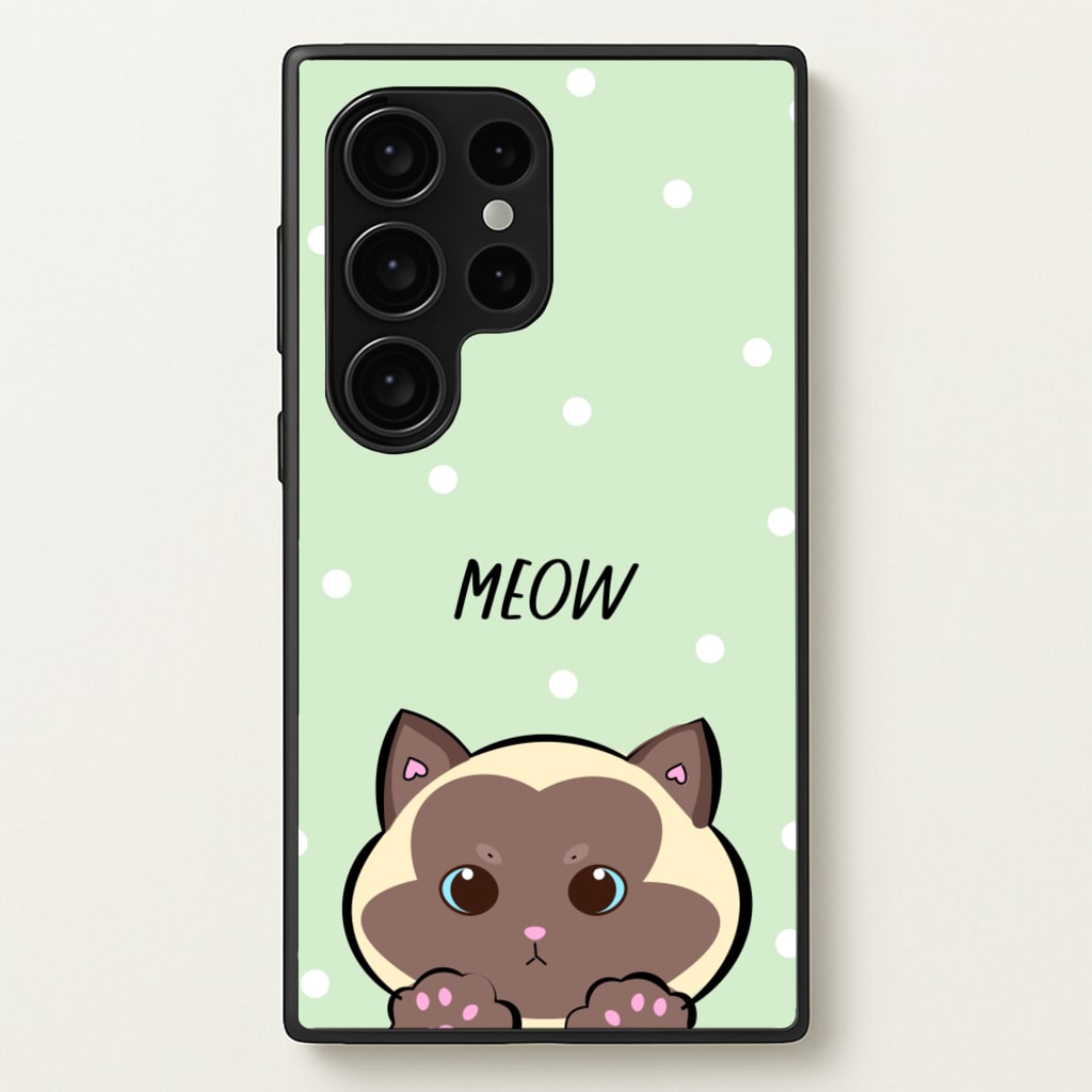 Meow Green - Cats  - Cats Phone Case for Galaxy S24 Ultra