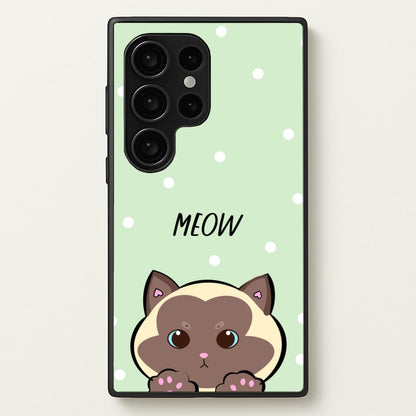 Meow Green - Cats  - Cats Phone Case for Galaxy S24 Ultra
