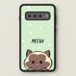 Meow Green - Cats  - Cats Phone Case for Galaxy S10