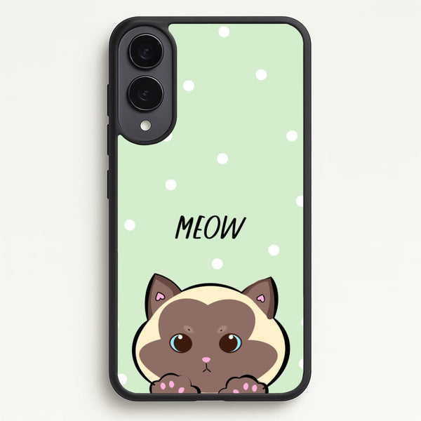 Meow Green - Cats  - Cats Phone Case for Galaxy S25 Edge