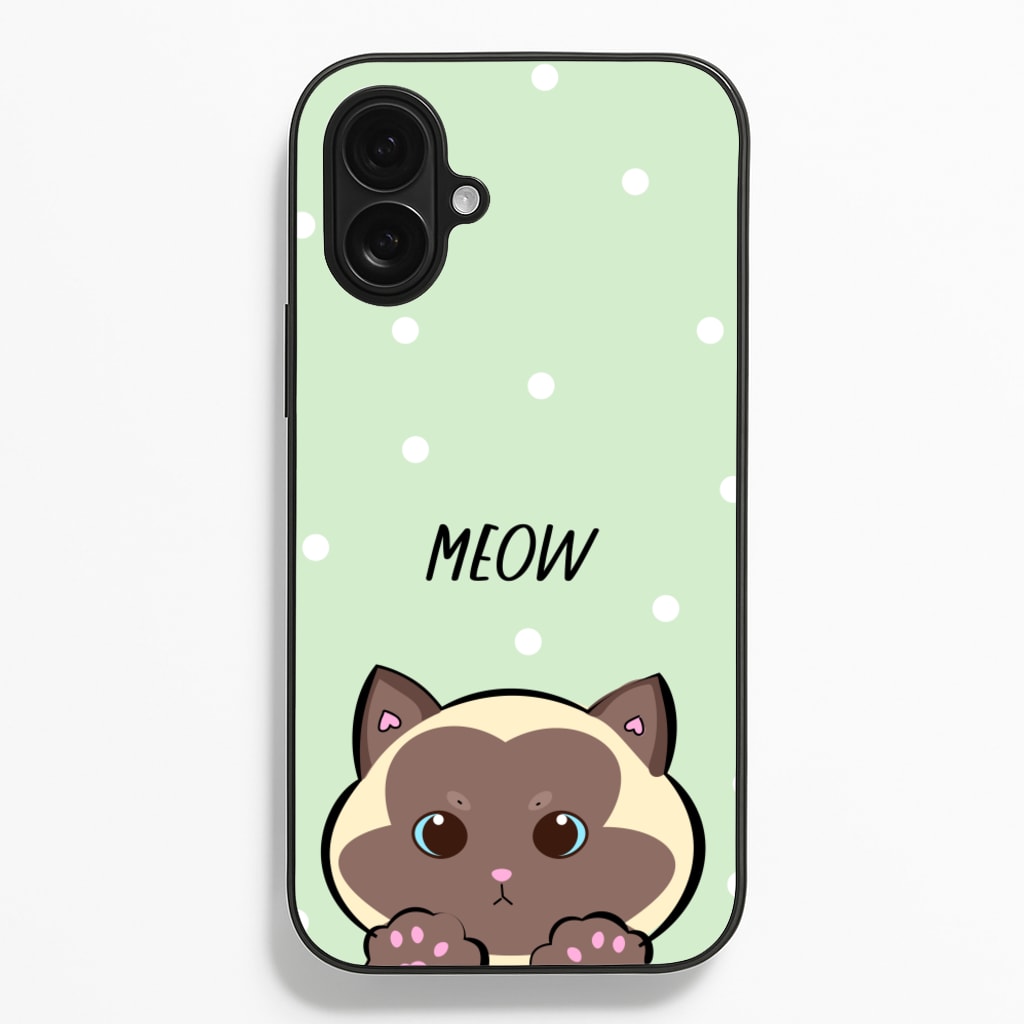 Meow Green - Cats  - Cats Phone Case for iPhone 16 Plus