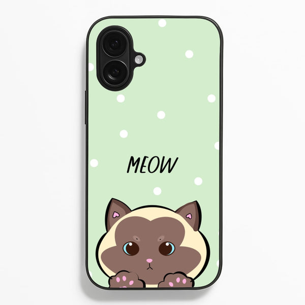 Meow Green - Cats  - Cats Phone Case for iPhone 16 Plus