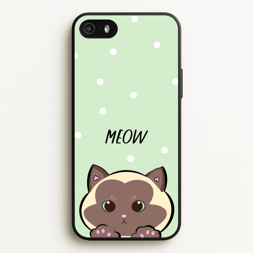 Meow Green - Cats  - Cats Phone Case for iPhone 5 / 5s / SE 2016