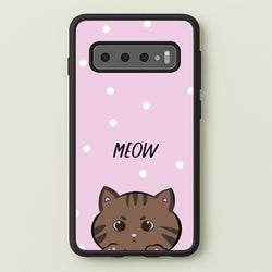 Meow Purple - Cats  - Cats Phone Case for Galaxy S10 Plus