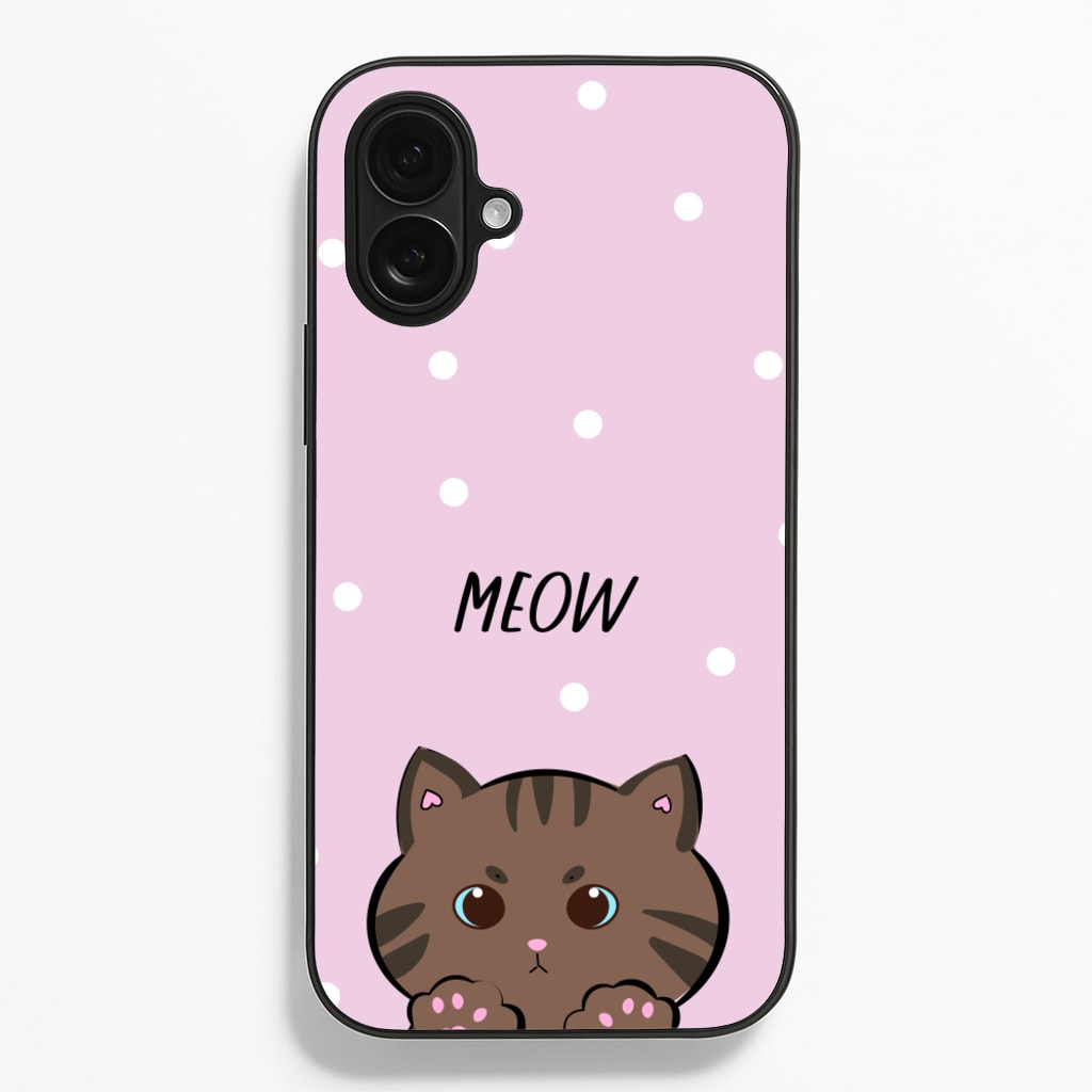 Meow Purple - Cats  - Cats Phone Case for iPhone 16 Plus