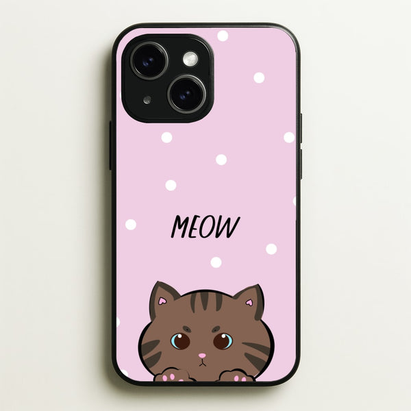 Meow Purple - Cats  - Cats Phone Case for iPhone 15 Plus