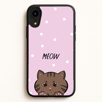 Meow Purple - Cats  - Cats Phone Case for iPhone XR