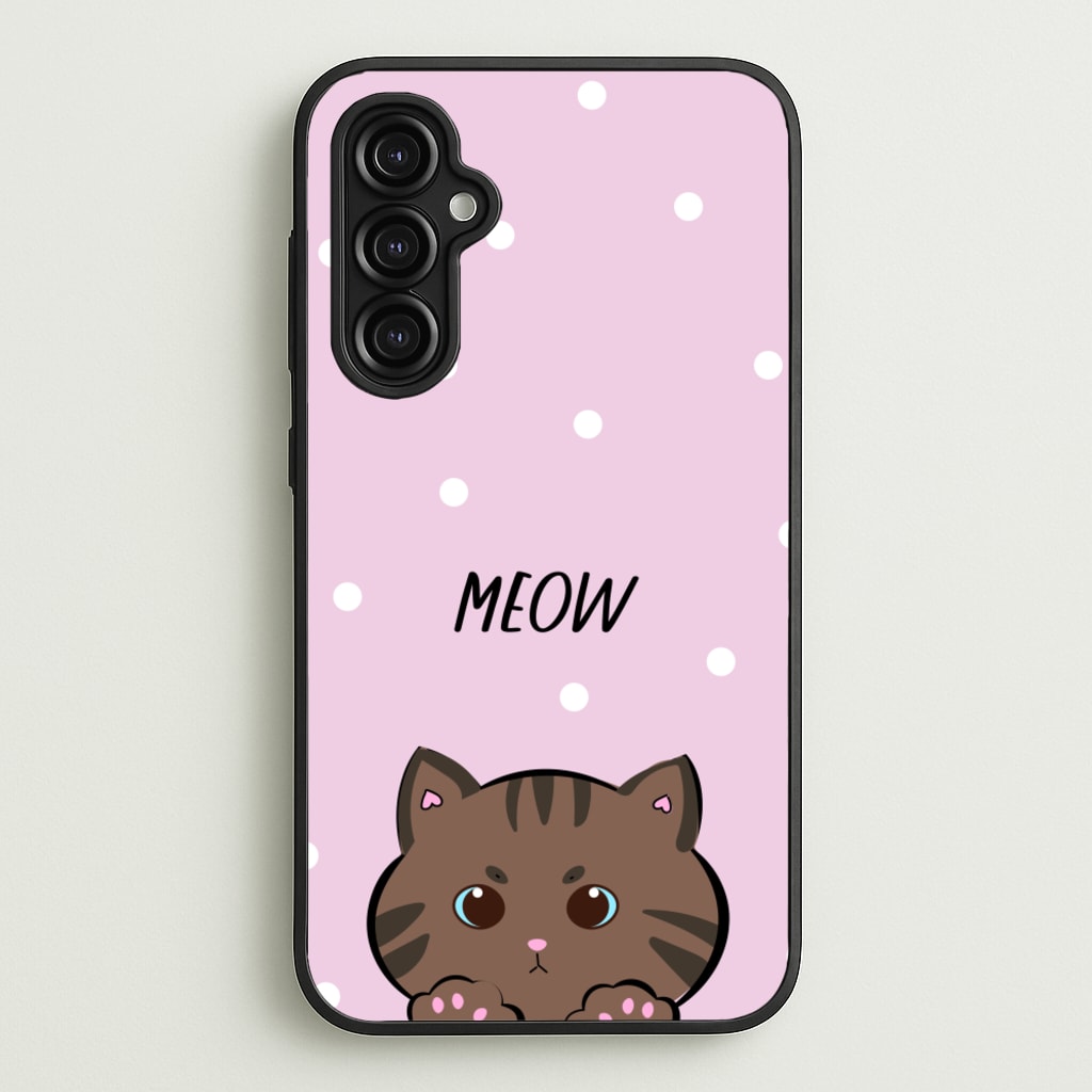 Meow Purple - Cats  - Cats Phone Case for Galaxy A14
