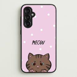 Meow Purple - Cats  - Cats Phone Case for Galaxy A14