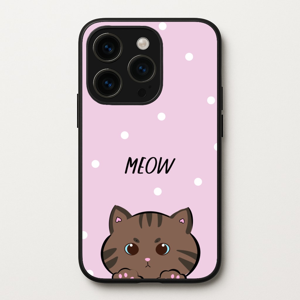 Meow Purple - Cats  - Cats Phone Case for iPhone 15 Pro Max