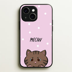 Meow Purple - Cats  - Cats Phone Case for iPhone 15