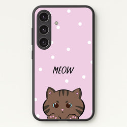 Meow Purple - Cats  - Cats Phone Case for Galaxy S25 Plus