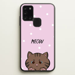 Meow Purple - Cats  - Cats Phone Case for Galaxy A21s