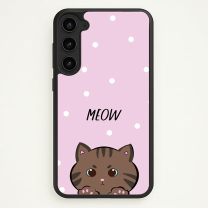 Meow Purple - Cats  - Cats Phone Case for Galaxy S23