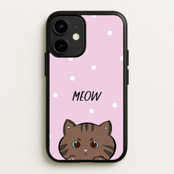 Meow Purple - Cats  - Cats Phone Case for iPhone 12 Mini