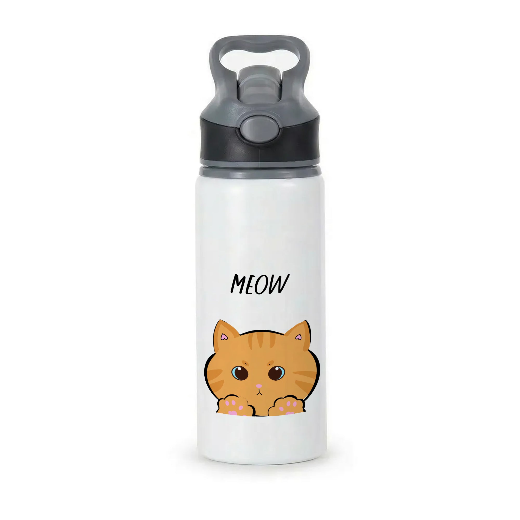 Ginger Cat - Cats Active Water Bottle - Black