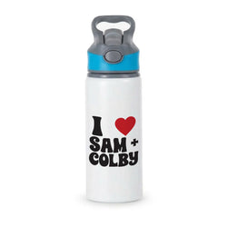 I Love S & C Active Water Bottle - Blue