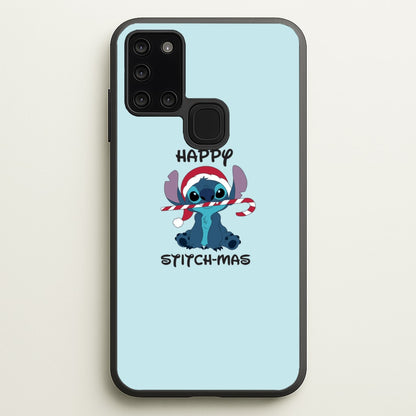 Happy Blue Alienmas - Christmas  - Christmas Phone Case for Galaxy A21s