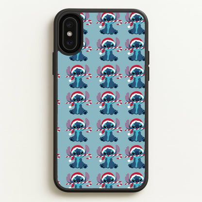 Christmas Blue Alien Pattern  - Christmas Phone Case for iPhone XS Max