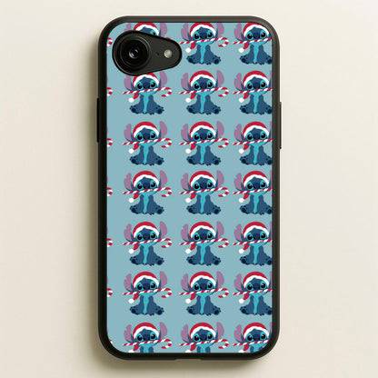 Christmas Blue Alien Pattern  - Christmas Phone Case for iPhone 16e
