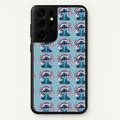 Christmas Blue Alien Pattern  - Christmas Phone Case for Galaxy S21 Ultra