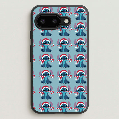 Christmas Blue Alien Pattern  - Christmas Phone Case for Google Pixel 9a