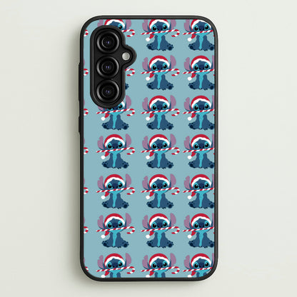 Christmas Blue Alien Pattern  - Christmas Phone Case for Galaxy A14