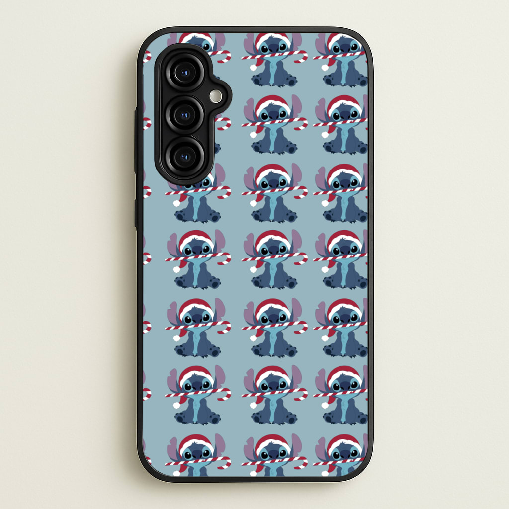 Christmas Blue Alien Pattern  - Christmas Phone Case for Galaxy A54