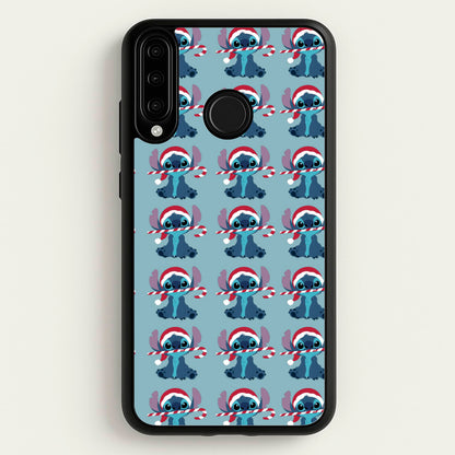 Christmas Blue Alien Pattern  - Christmas Phone Case for Huawei P30 Lite
