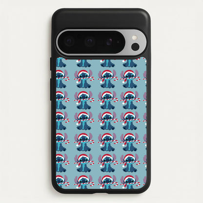 Christmas Blue Alien Pattern  - Christmas Phone Case for Google Pixel 9 Pro XL