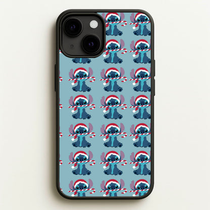 Christmas Blue Alien Pattern  - Christmas Phone Case for iPhone 13