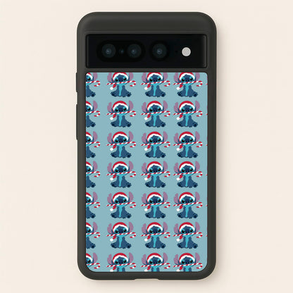 Christmas Blue Alien Pattern  - Christmas Phone Case for Google Pixel 7 Pro