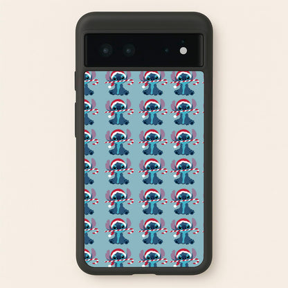 Christmas Blue Alien Pattern  - Christmas Phone Case for Google Pixel 6