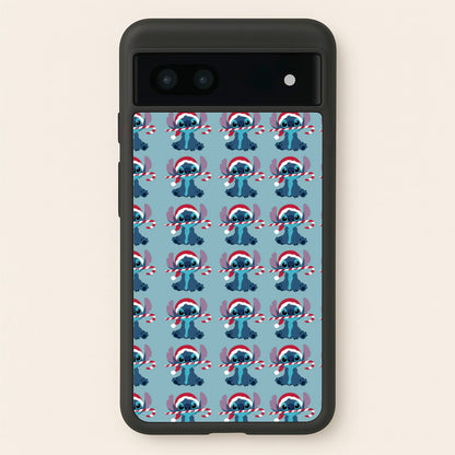 Christmas Blue Alien Pattern  - Christmas Phone Case for Google Pixel 7a