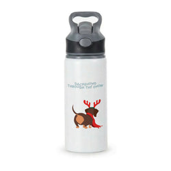 Dachshund Through The Snow - Christmas Active Water Bottle - Black