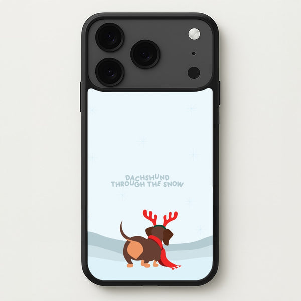 Dachshund Through The Snow - Christmas Phone Case for iPhone 17 Pro