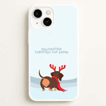 Dachshund Through The Snow - Christmas  - Christmas Phone Case for iPhone 13 Mini