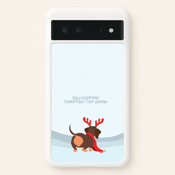 Dachshund Through The Snow - Christmas  - Christmas Phone Case for Google Pixel 6
