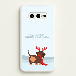 Dachshund Through The Snow - Christmas  - Christmas Phone Case for Galaxy S10e