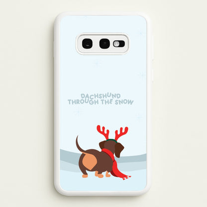 Dachshund Through The Snow - Christmas  - Christmas Phone Case for Galaxy S10e