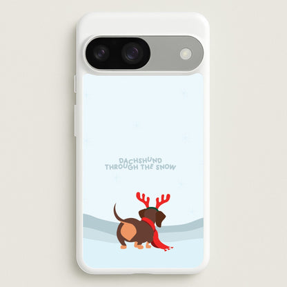 Dachshund Through The Snow - Christmas  - Christmas Phone Case for Google Pixel 9 / 9 Pro