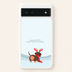 Dachshund Through The Snow - Christmas  - Christmas Phone Case for Google Pixel 7a