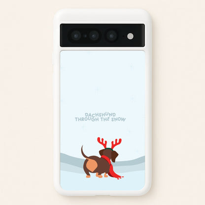 Dachshund Through The Snow - Christmas  - Christmas Phone Case for Google Pixel 7 Pro