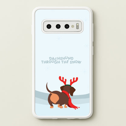 Dachshund Through The Snow - Christmas  - Christmas Phone Case for Galaxy S10