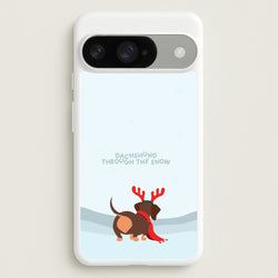 Dachshund Through The Snow - Christmas Phone Case for Google Pixel 10 / 10 Pro