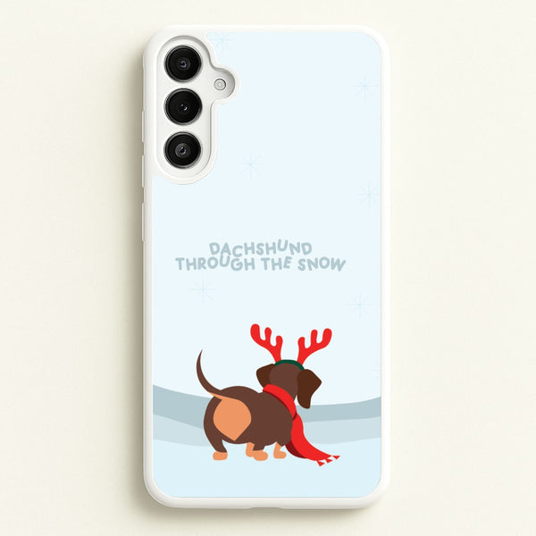 Dachshund Through The Snow - Christmas  - Christmas Phone Case for Galaxy A34