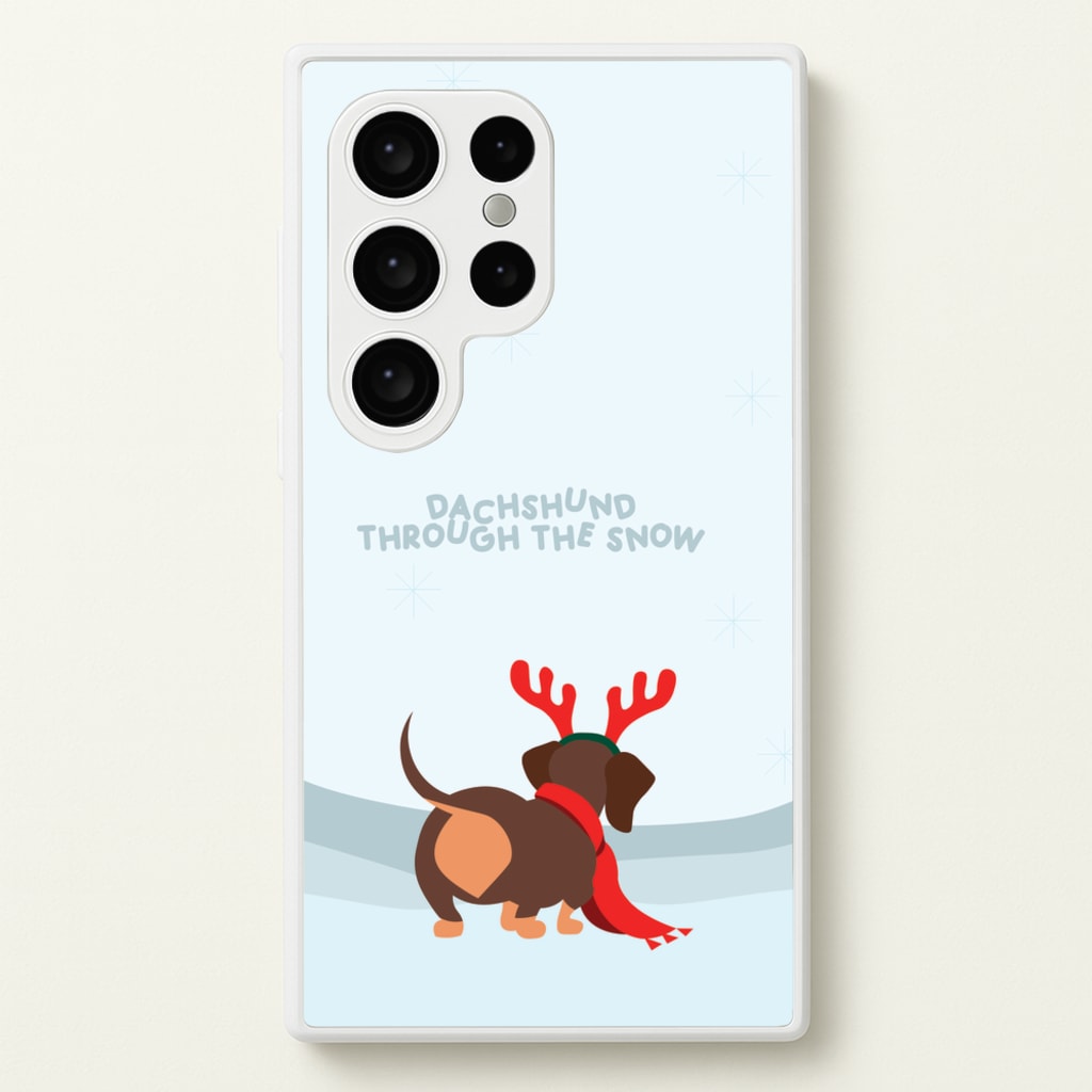 Dachshund Through The Snow - Christmas  - Christmas Phone Case for Galaxy S24 Ultra