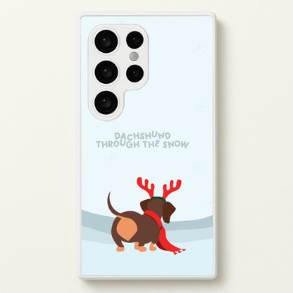 Dachshund Through The Snow - Christmas  - Christmas Phone Case for Galaxy S24 Ultra