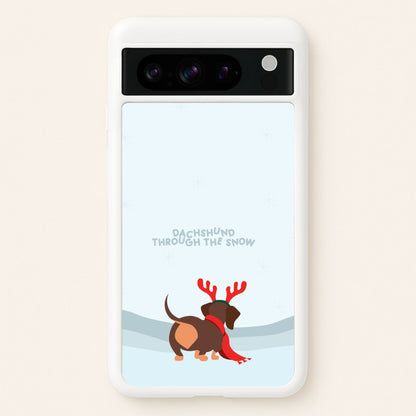 Dachshund Through The Snow - Christmas  - Christmas Phone Case for Google Pixel 8 Pro